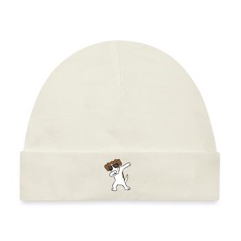 Jack Russell Dabbing Niedlicher Jack Russell - Baby Premium Organic Mütze - Naturweiß - Vorne