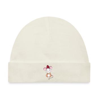 Xmas Kind Maus Schneeflocken Christmas Weihnachten - Baby Premium Organic Mütze - Naturweiß - Vorne