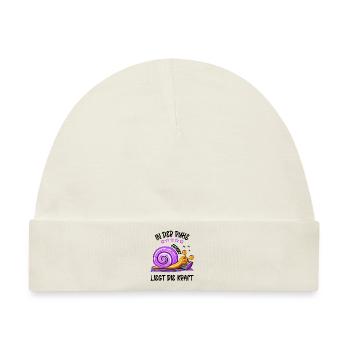 Witzige Schneckensprüche Faullenzer Bettchiller - Baby Premium Organic Mütze - Naturweiß - Vorne
