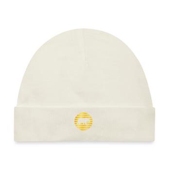 goldenes Bär Eisbär Logo - Baby Premium Organic Mütze - Naturweiß - Vorne