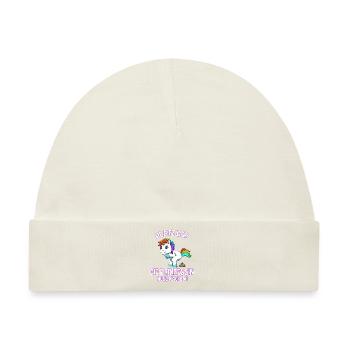 Ich muss kacken - Prinzessin Einhorn Kacken - Baby Premium Organic Mütze - Naturweiß - Vorne