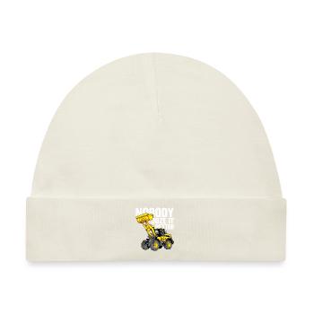 Bulldozer Planierraupe - Baby Premium Organic Mütze - Naturweiß - Vorne