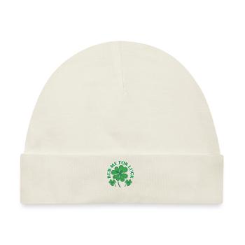 Reib Mich Für Glück Irland Ire Gälisch Irisch - Baby Premium Organic Mütze - Naturweiß - Vorne