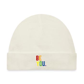 Be you LGBTQ+ Gay Pride Regenbogen CSD Coming Out - Baby Premium Organic Mütze - Naturweiß - Vorne