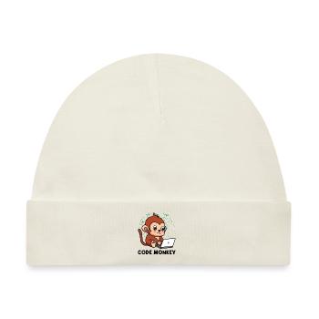 Code Monkey Programming Coder Computer Geek Develo - Baby Premium Organic Mütze - Naturweiß - Vorne