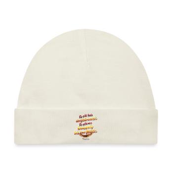 Grill T-Shirt Spruch Angebrannt und knusprig - Baby Premium Organic Mütze - Naturweiß - Vorne