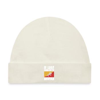 Bhutan Flagge Spruch - Baby Premium Organic Mütze - Naturweiß - Vorne
