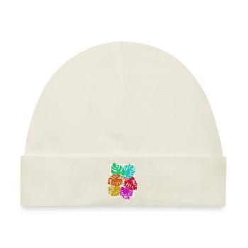 Bunte Monstera Deliciosa Blätter Pflanze Monstera - Baby Premium Organic Mütze - Naturweiß - Vorne