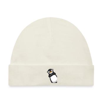 Lustiger Pinguin Mit Sonnenbrille Cooles Geschenk - Baby Premium Organic Mütze - Naturweiß - Vorne