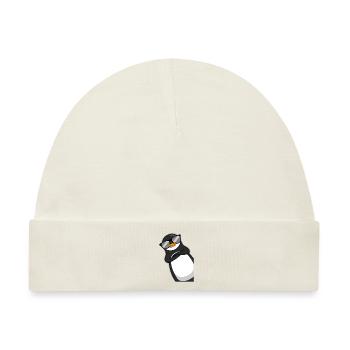 Lustiger Pinguin Mit Sonnenbrille Cooles Geschenk - Baby Premium Organic Mütze - Naturweiß - Vorne