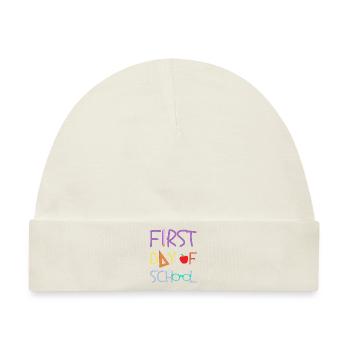 Erster Schultag DESIGN - Baby Premium Organic Mütze - Naturweiß - Vorne