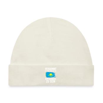 Kasachstan Kasache Kasachisches - Baby Premium Organic Mütze - Naturweiß - Vorne