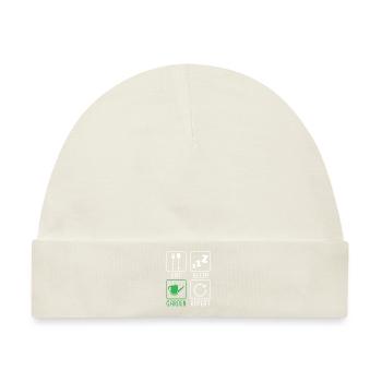 Eat Sleep Garden Repeat - Gardening Botanical - Baby Premium Organic Mütze - Naturweiß - Vorne