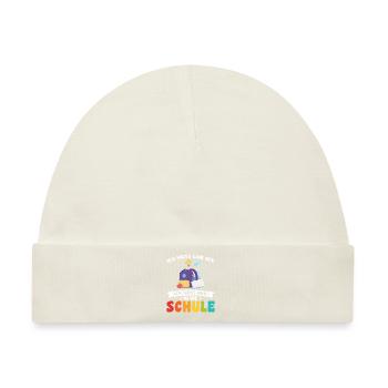 Schulkind Schulanfang Schulanfänger Geschenk - Baby Premium Organic Mütze - Naturweiß - Vorne