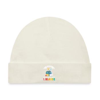 1.Klasse Schulanfang Schulanfänger Geschenk - Baby Premium Organic Mütze - Naturweiß - Vorne