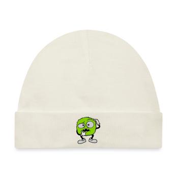 Comic skeptisches Gesicht Monster - Baby Premium Organic Mütze - Naturweiß - Vorne