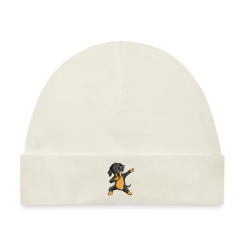 Dabbing Dackel Hund Hundbesitzer Hunde Dab - Baby Premium Organic Mütze - Naturweiß - Vorne
