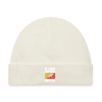 Bhutan Flagge Spruch - Baby Premium Organic Mütze - Naturweiß - Vorne