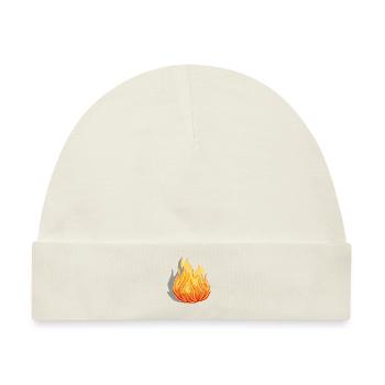 Retro Pixel Feuer - Baby Premium Organic Mütze - Naturweiß - Vorne