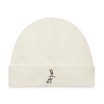 Hasen Fußballfan Fußballoutfit Freizeitsport - Baby Premium Organic Mütze - Naturweiß - Vorne