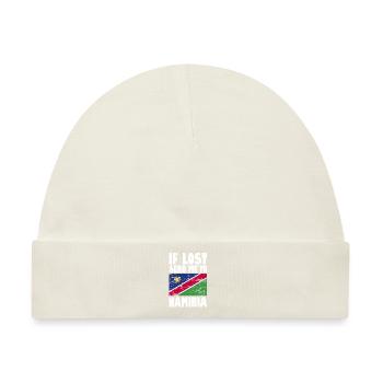 Namibia Flagge Spruch - Baby Premium Organic Mütze - Naturweiß - Vorne