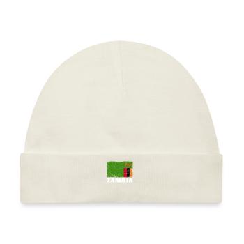 Sambia Flagge Grunge Sambia Fahne - Baby Premium Organic Mütze - Naturweiß - Vorne