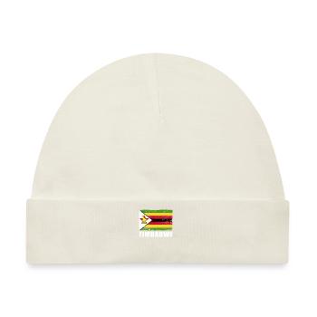 Simbabwe Flagge Grunge Simbabwe Fahne - Baby Premium Organic Mütze - Naturweiß - Vorne