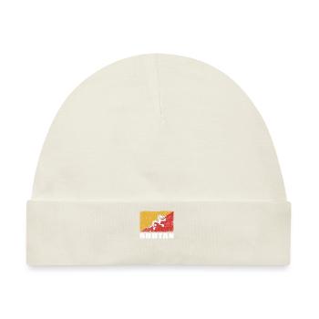 Bhutan Flagge Grunge Bhutan Fahne - Baby Premium Organic Mütze - Naturweiß - Vorne