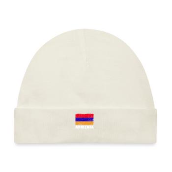 Armenien Flagge Grunge Armenien Fahne - Baby Premium Organic Mütze - Naturweiß - Vorne