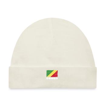 Kongo Flagge Grunge Kongo Fahne - Baby Premium Organic Mütze - Naturweiß - Vorne