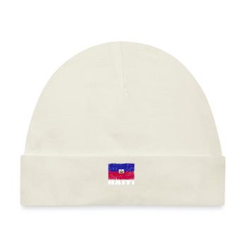 Haiti Flagge Grunge Haiti Fahne - Baby Premium Organic Mütze - Naturweiß - Vorne