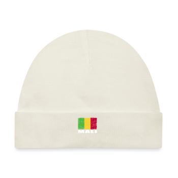 Mali Flagge Grunge Mali Fahne - Baby Premium Organic Mütze - Naturweiß - Vorne