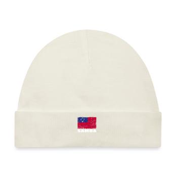 Samoa Flagge Grunge Samoa Fahne - Baby Premium Organic Mütze - Naturweiß - Vorne