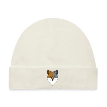 Waldtier wildes Tier Motiv mit Fuchs Design - Baby Premium Organic Mütze - Naturweiß - Vorne