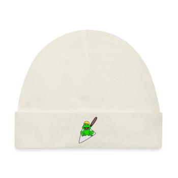 Handwerker Frosch Maurer Maurerkelle Baustelle Bau - Baby Premium Organic Mütze - Naturweiß - Vorne