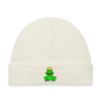 Handwerker Baustellen Frosch Schutzhelm Chef Kröte - Baby Premium Organic Mütze - Naturweiß - Vorne