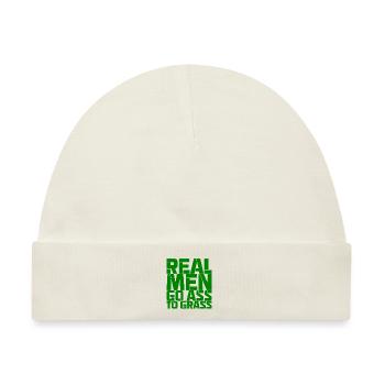 Real Men Go Ass To Grass - Baby Premium Organic Mütze - Naturweiß - Vorne