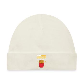 Ich bin chronisch UNTERPOMMEST - Pommes Fritten - Baby Premium Organic Mütze - Naturweiß - Vorne
