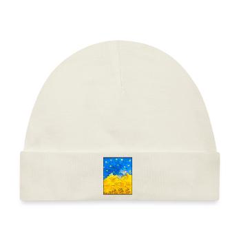 Stiefmütterchen. Bild von Blumen. Flagge der Ukraine. UA Kunst - Baby Premium Organic Mütze - Naturweiß - Vorne