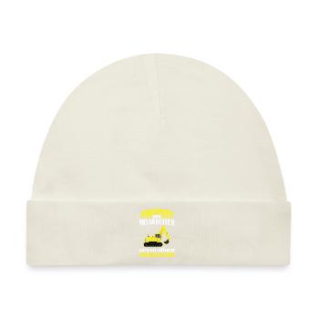 Baggerfahrer Job Baumaschine Geschenk - Baby Premium Organic Mütze - Naturweiß - Vorne