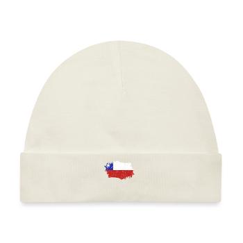 Chile Flagge Grunge Chile Fahne - Baby Premium Organic Mütze - Naturweiß - Vorne