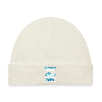 Motorboot Papa Bootsfahrer Geschenk - Baby Premium Organic Mütze - Naturweiß - Vorne