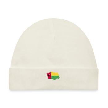 Guinea Bissau Flagge Grunge Guinea Bissau Fahne - Baby Premium Organic Mütze - Naturweiß - Vorne