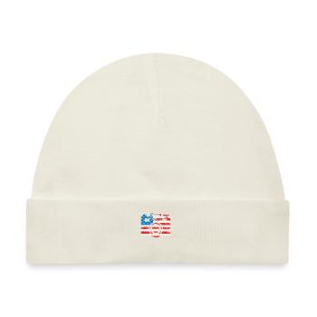 Kamera Usa-flagge - Baby Premium Organic Mütze - Naturweiß - Vorne