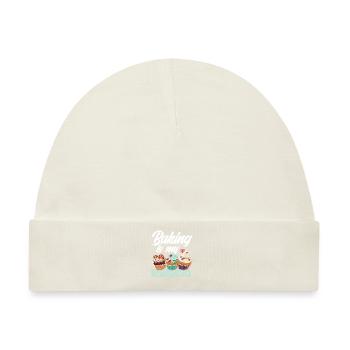 Lustiges Hobby Bäcker Geschenk - Baby Premium Organic Mütze - Naturweiß - Vorne