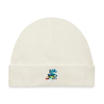 Buch Book Worm Book Dragon lesen Leseoutfit Drache - Baby Premium Organic Mütze - Naturweiß - Vorne