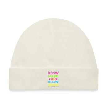 Glow Hard Oder Glow Home 70s 80er 90er Retro Party - Baby Premium Organic Mütze - Naturweiß - Vorne