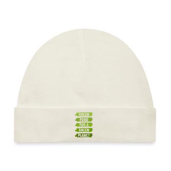 Vegan Vegetarier - Baby Premium Organic Mütze - Naturweiß - Vorne