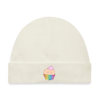 Grumpy Cupcake Print - Baby Premium Organic Mütze - Naturweiß - Vorne