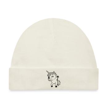 Cool Party Einhorn Dabbing - Baby Premium Organic Mütze - Naturweiß - Vorne